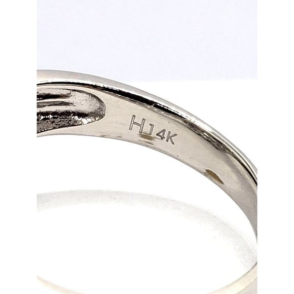 Cocktail Ring 14k white gold, Blue Cubic Zirconia Size 7.5 - Picture 9 of 13